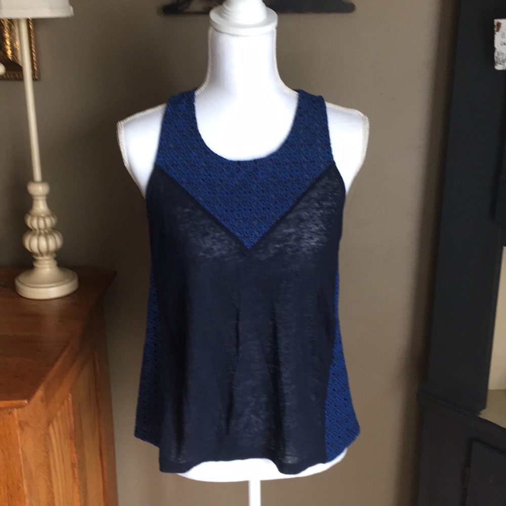 J. Crew tank in navy and royal blue